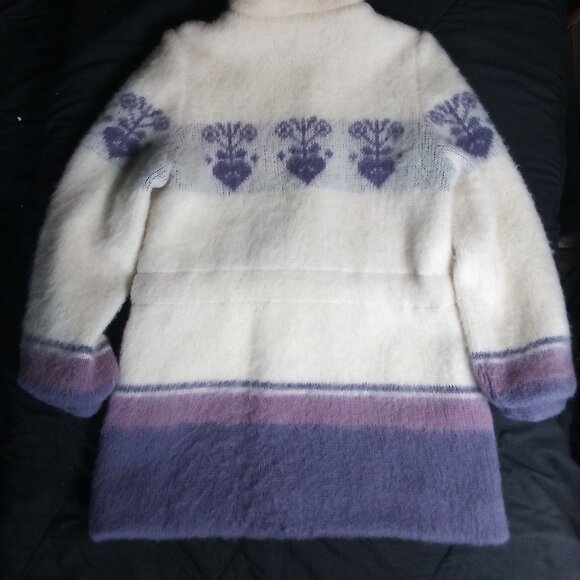 Vintage Ice-Ame Nordic Wool Zip Coat Jacket Lavender - Picture 6 of 6